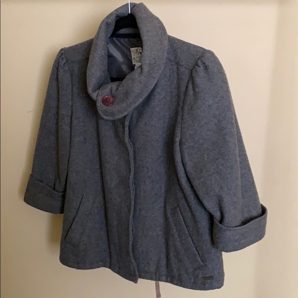 Roxy Gray Wool Peacoat 3/4 Sleeves - Picture 8 of 8
